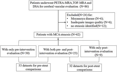 The Use of Pointwise Encoding Time Reduction With Radial Acquisition MRA to Assess Middle Cerebral Artery Stenosis Pre- and Post-stent Angioplasty: Comparison With 3D Time-of-Flight MRA and DSA